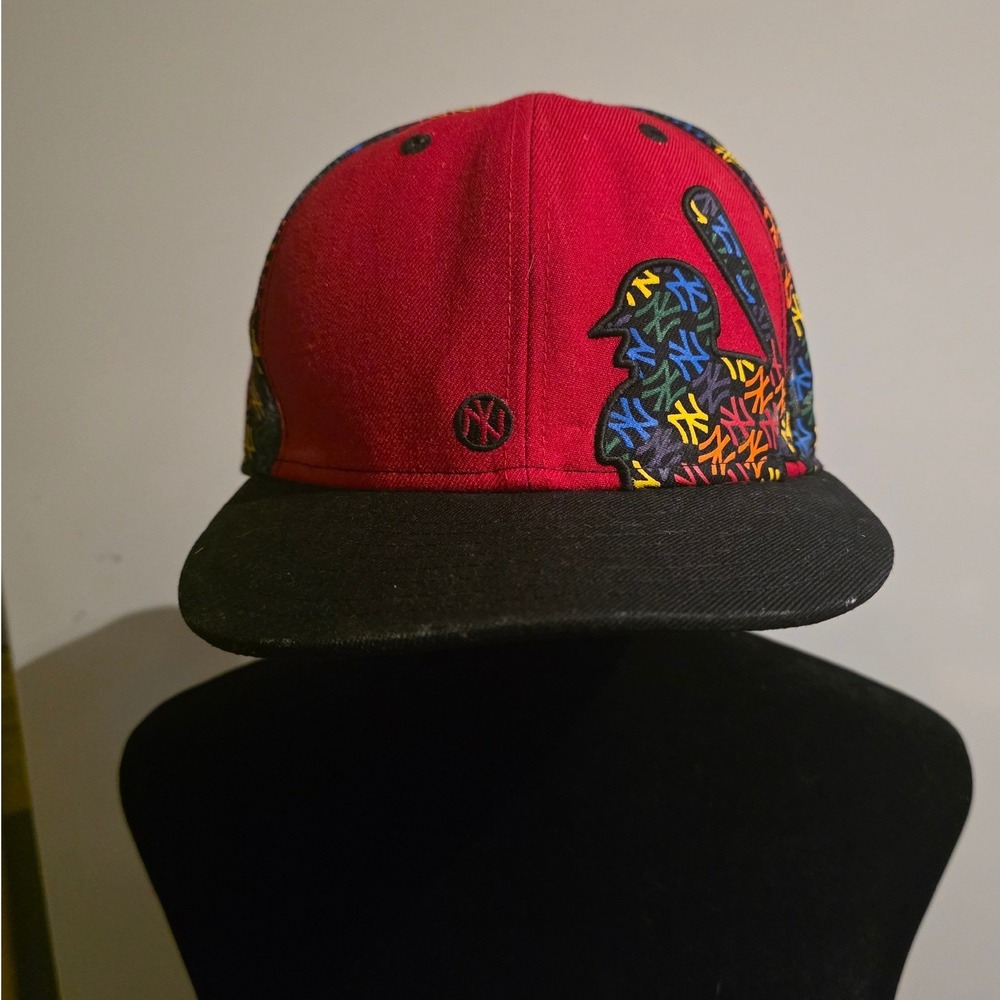 New Era 59FIFTY New York Yankees Fitted Hat Red Multi Color Logo Size 7 3/4
